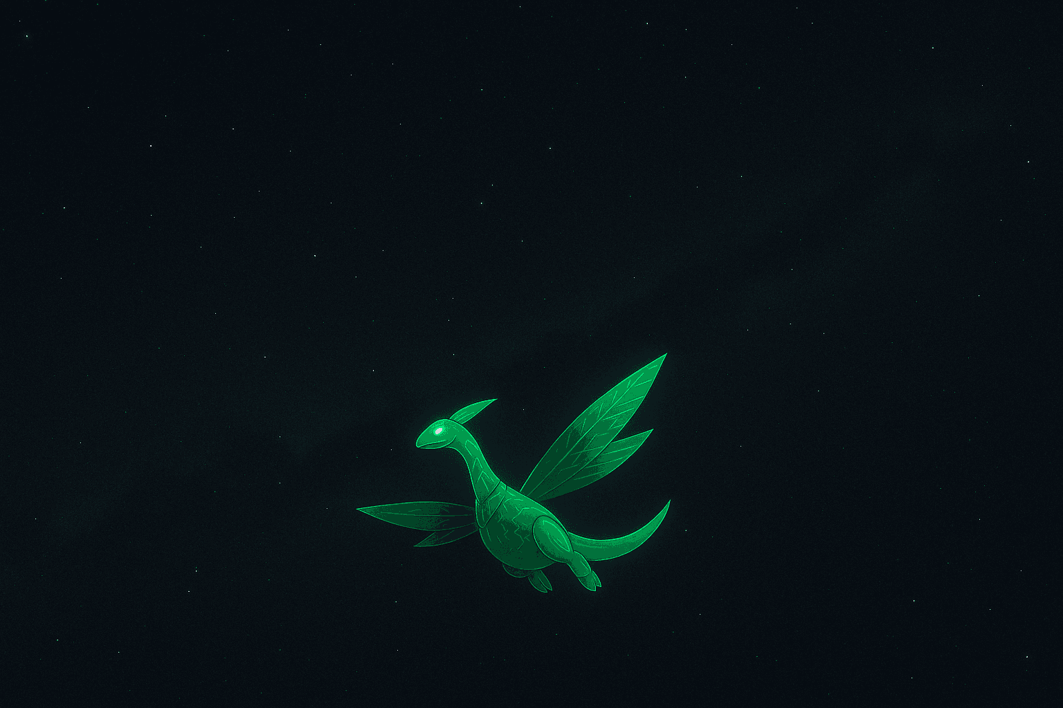 Tropius flying in space